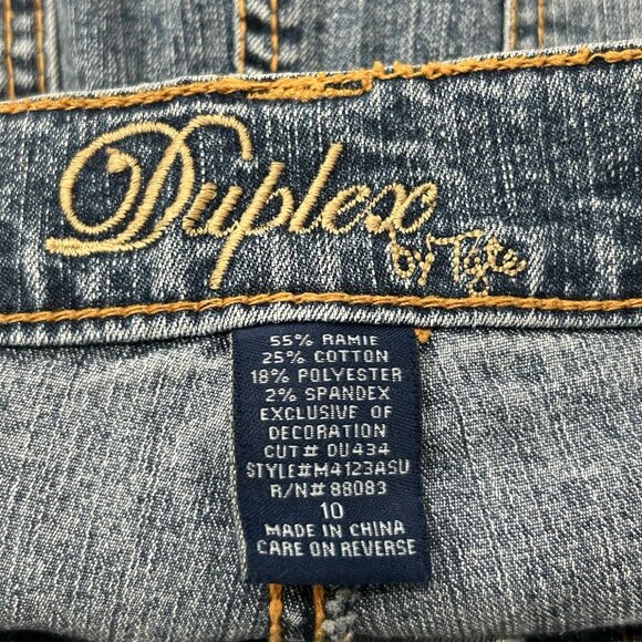 Duplex by Tyte Womens Denim Mid-Rise Casual Bermuda Shorts Sz 10 Relaxed Summer - Picture 5 of 9
